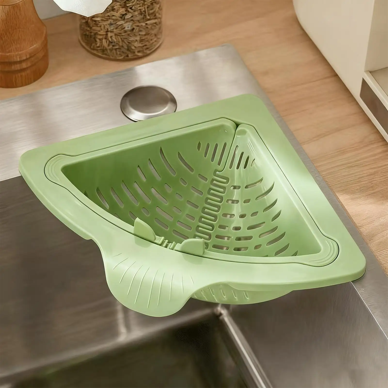 Magnetic drain strainer basket Kitchen Sink Drain Strainer Anti-Clog Sponge Holder triangular food scrap collector