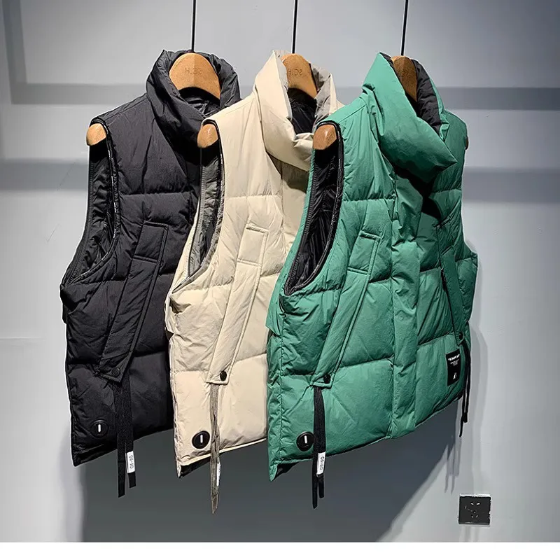 Men's down Cotton Vest Winter Thiened Warm Casual Outerwear Faion Brand Large Size Leisure Top Coat M