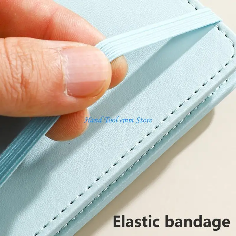H37F Pocket Size Binder Journal With 80 Sheets And Elastic Strap Closure For Planning