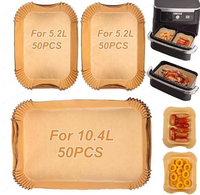 Rectangle air fryer paper 10.4l5.2l double pan