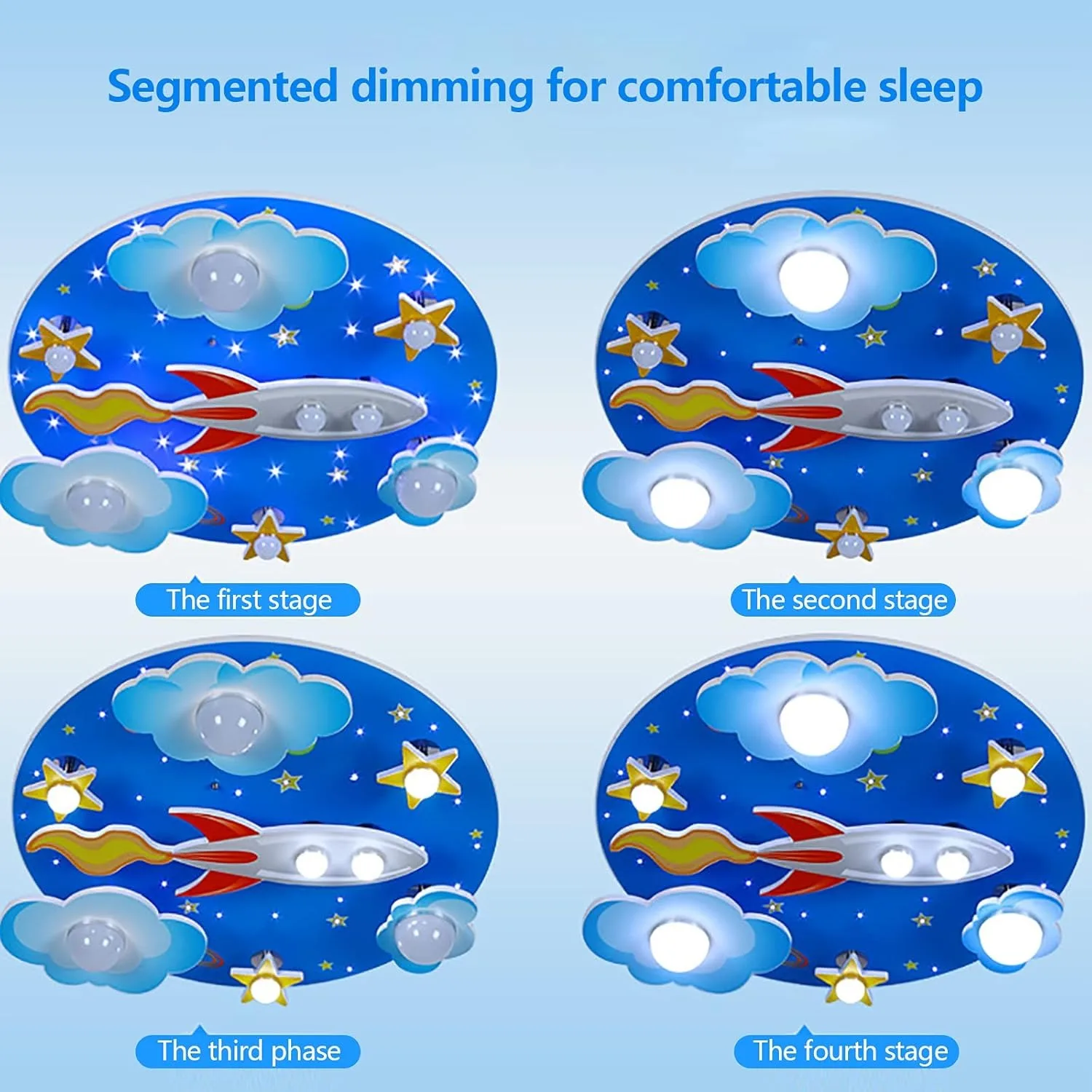 مصابيح LED حديثة مثبتة على السطح للأطفال، ضوء سقف LED قابل للتعتيم، ضوء سقف على شكل نجمة كرتونية إبداعية، نجمة طائرة سحابة كرتونية 8 لتر #6