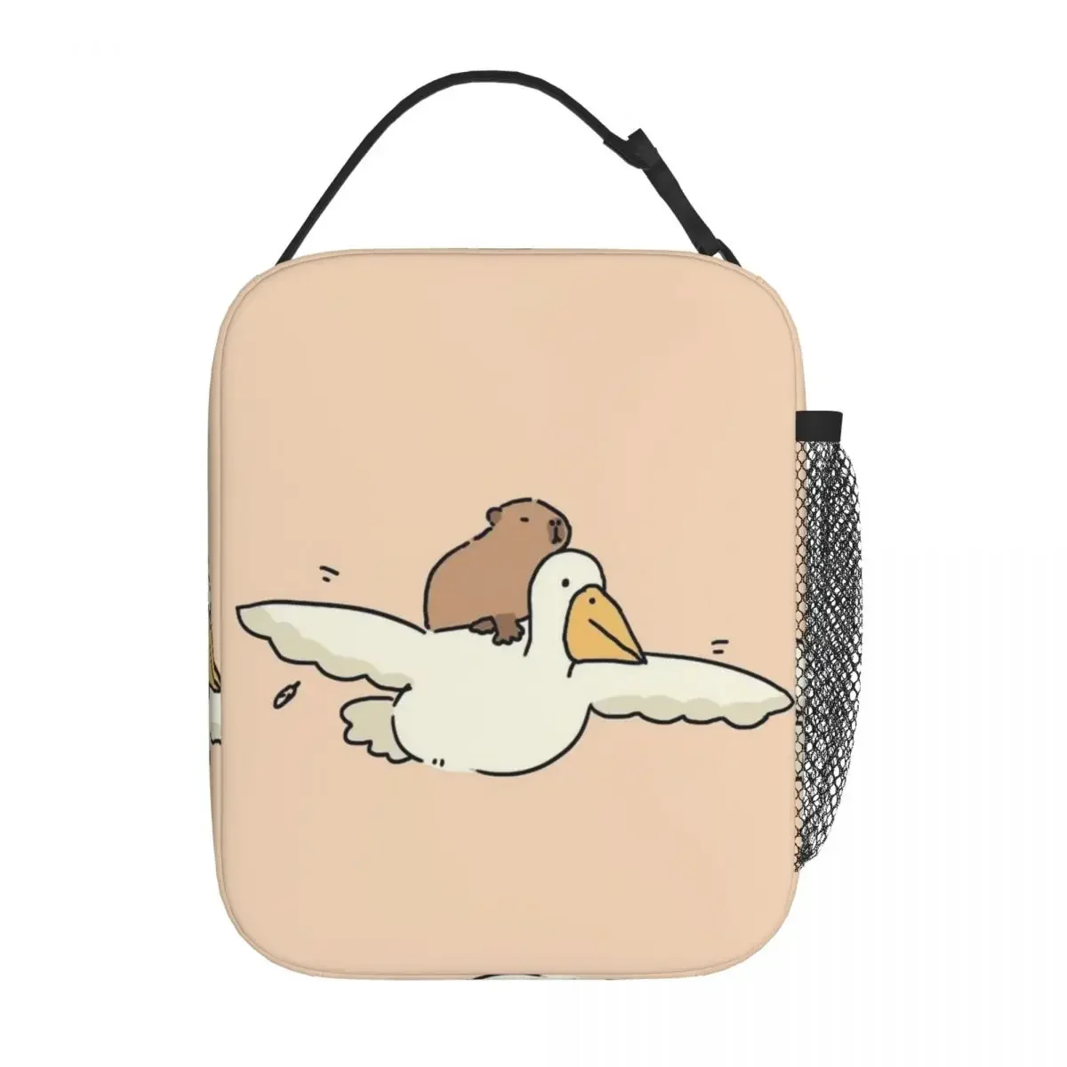 

Custom Capybara And Duck Lunch Bag Warm Cooler Insulated Lunch Box for Women Kids School Food Portable Tote Bags