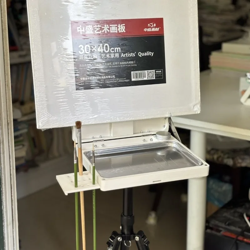 Lightweight 3D printing oil painting box, adjustable portable multi-functional outdoor sketching washable color palette