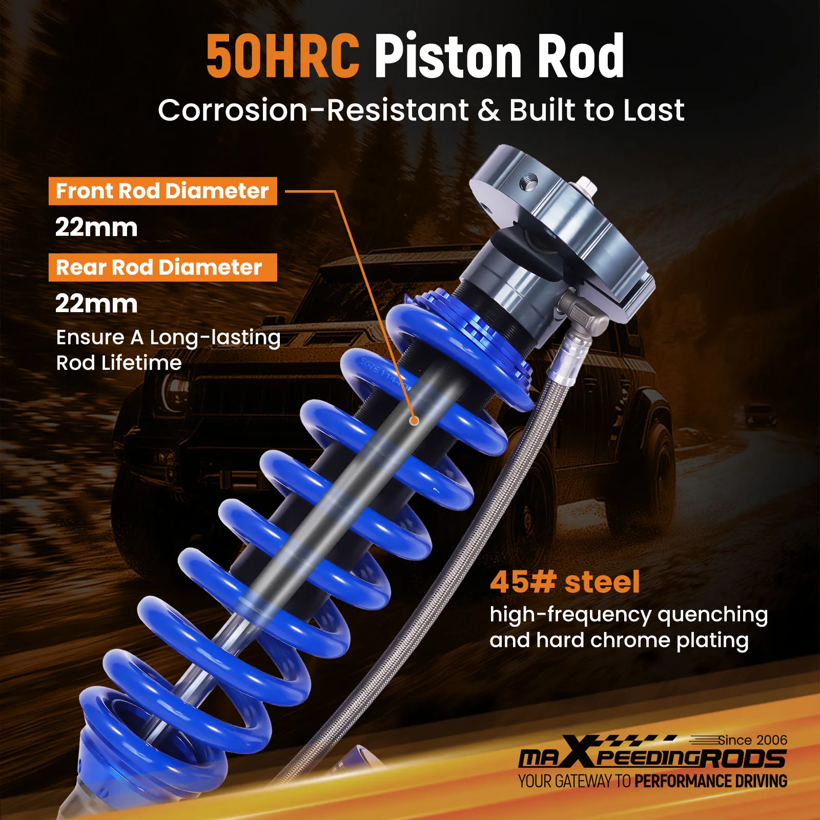 X3 Series Front 1.5-3.5 Inches Coil-Over Reservoir Shock for GMC Sierra 1500 for Chevrolet Silverado