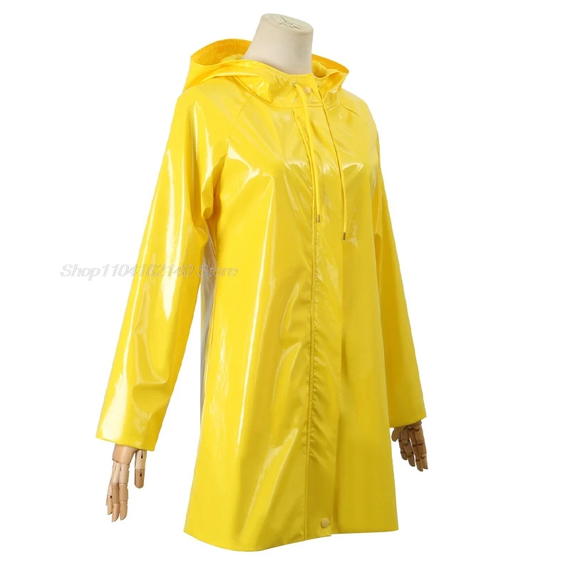 Horror Fairytale Movies Coraline Cosplay Costume Wig Yellow Coat Secret Door Adult Kid Size Halloween Party Scary Roleplay Suit