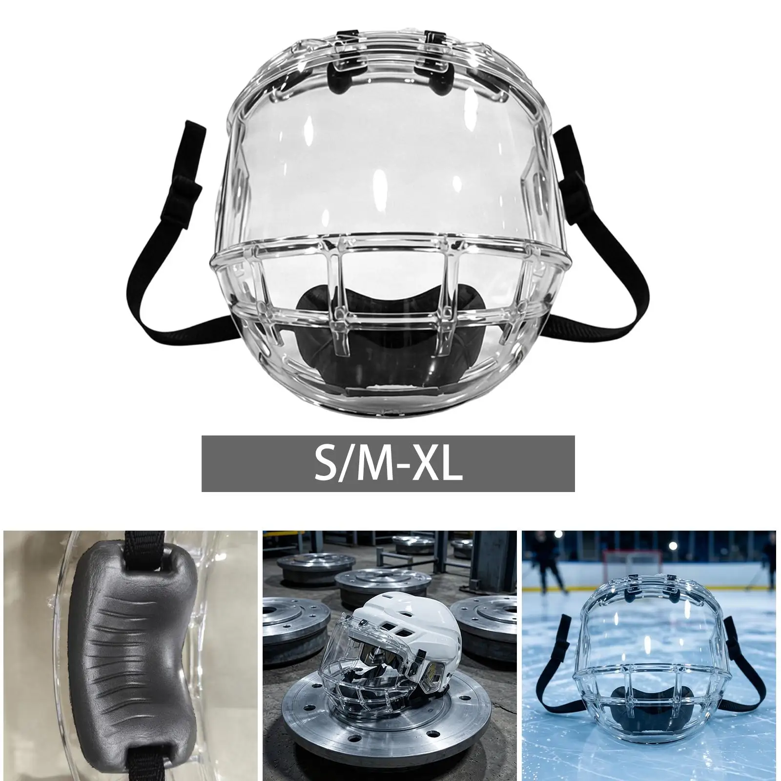 

Ice Hockey Helmet Full Shield Visor Breathable Replace Professional Practical Anti Scratch Transparent Anti Fog Accessories