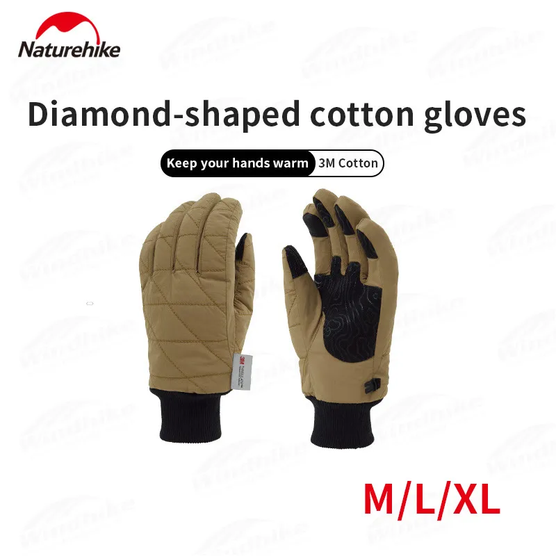 Naturehike Winter Riding Glove Woman/Man Outdoor Mountain Climbing Keep Warm 90% 3M Cotton Gloves Outdoor Sport Non Slip Gloves