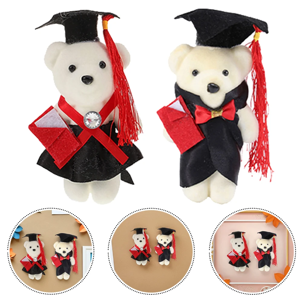 

10pcs Diy Flower Bouquet Materials Mini Decor Stand Ornament Lightweight Bouquet Accessories Graduation Bear Miniature