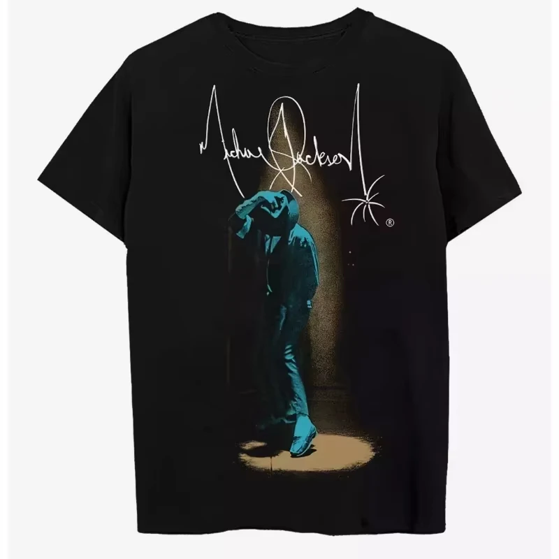 Michael Jackson Spotlight Pattern Cotton Unisex Crew Neck Short Sleeve T Shirt Fashion Hip Hop Style Women And Men T-Shirt