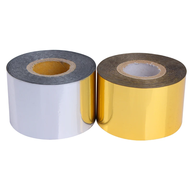 1 rolle Silber Gold Nagel Folie Metall Wirkung Starry Folie Papier Transfer Aufkleber Maniküre Nagel Dekorationen 4cm * 120m Band