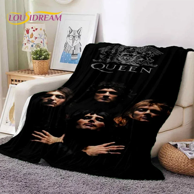 Classics Queen-Rock-Band Freddie Soft Flannel Blankets,Throw Blanket Comfortable Blanket for Picnic Beds Home Bedroom Gift Kids