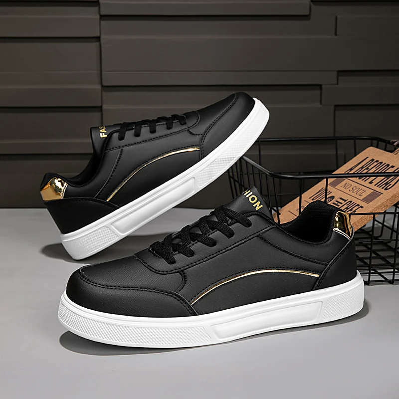 Мужские кроссовки для скейтборда, черные, белые, золотые, женские прогулочные спортивные туфли, кроссовки для пар на платформе для скейтбординга с плоской подошвой