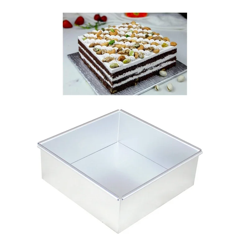 1pc 10inchesSquare Aluminum alloy template Removable Bottom cake mold Pattern bakeware baking dish Die cake decorating tools