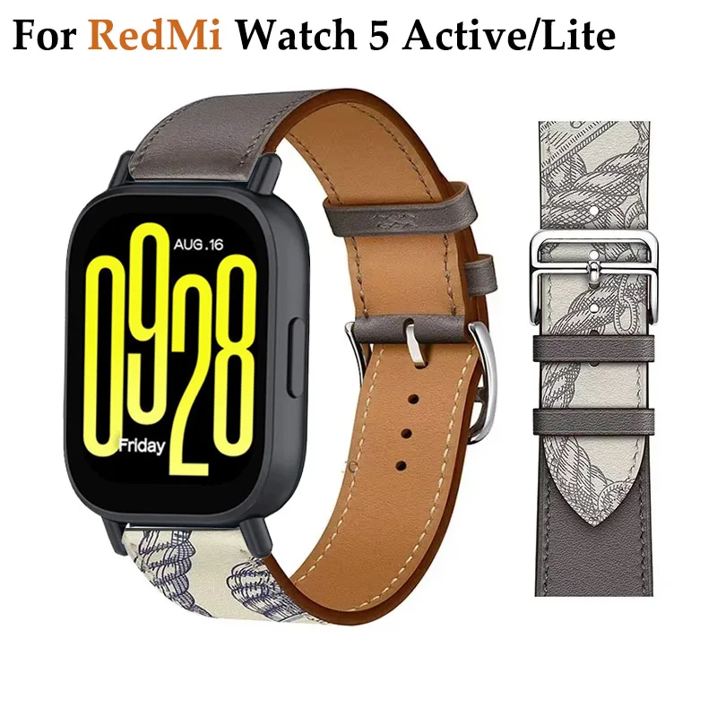 Leather Loop Strap for Redmi Watch 5 Lite Band for Xiaomi Watch 5 Active Wristband Replacement Bracelet 22mm Correa Accessorie