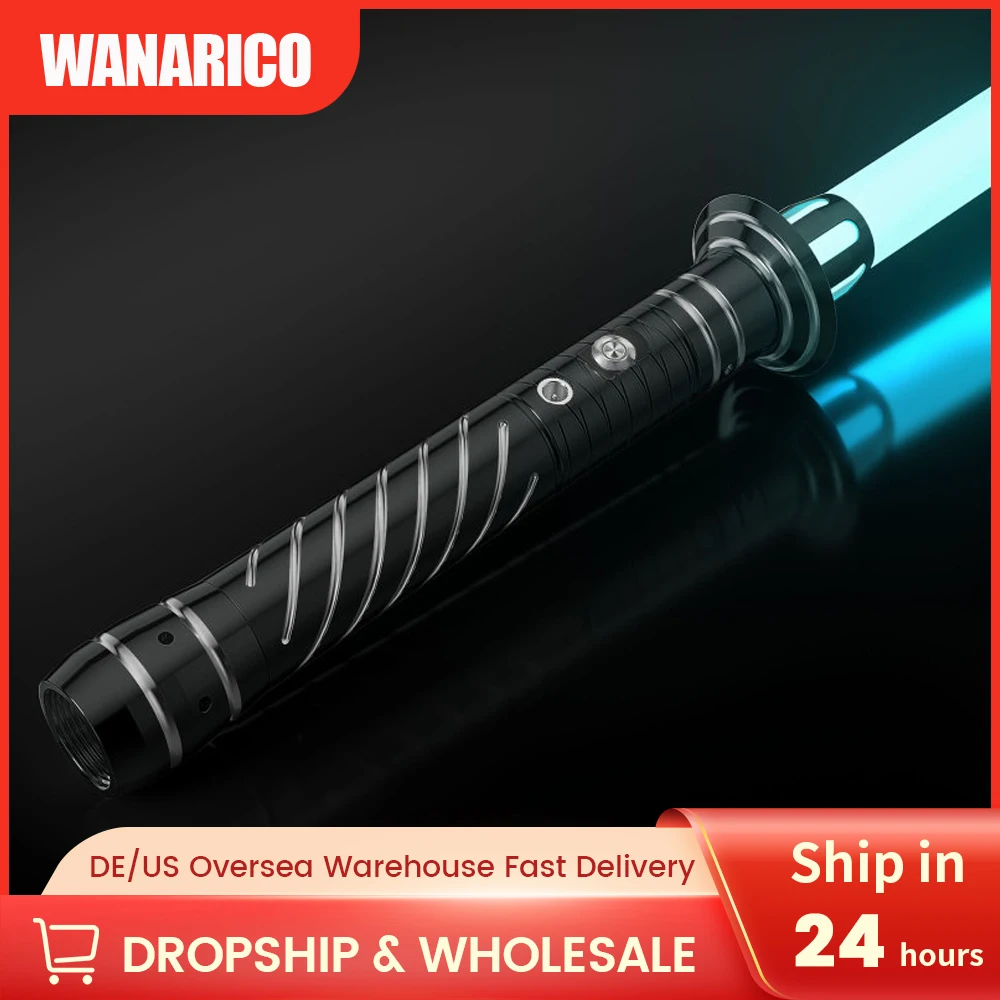 Wanarico Lightsaber-Rgb Metalen Gevest Zware Dueling Light Saber Met 7 Geluid Lettertypen Gevoelige Smooth Swing 15 Kleuren Variabele