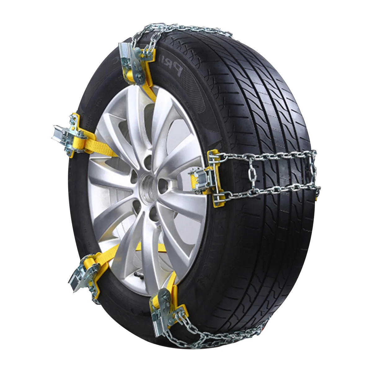 

Tyre Accessories Car Snow Chain Steel Security Chain Anti-skid Emergency Tire Chain for Tire Width 205-225mm (Random Color)