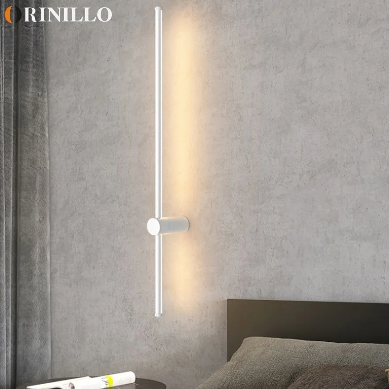 

Modern minimalist white rotating long wall lamp LED living room bedroom bedside lamp indoor decorative lamp