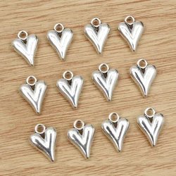 20pcs 16x11mm Antique Silver Plated Heart Chrams Metal Alloy Pendant DIY Charms DIY Jewelry Making Findings