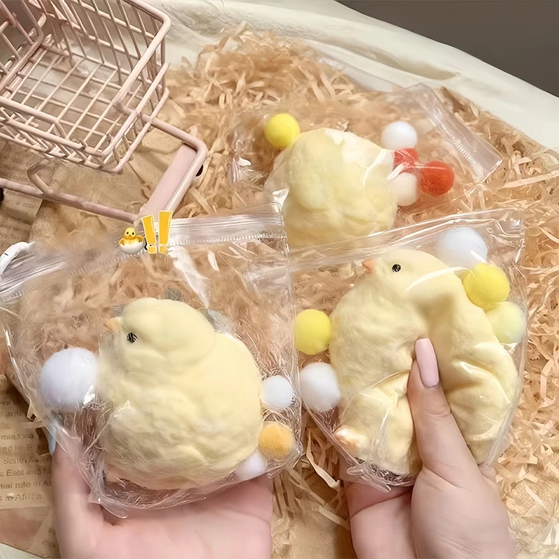 Quetschbares Simuliertes Gelbes Huhn Stressball, Super Weiches Fidget-Spielzeug, ASMR Sensorisches Anti-Stress-Spielzeug für Erwachsene – Detail 4