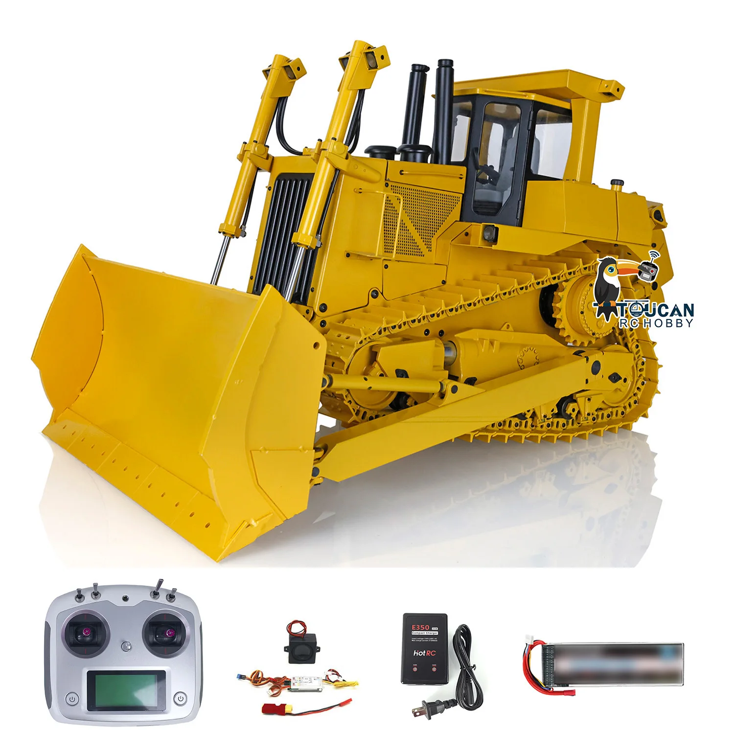 Toys DXR2 1/14 Metal RC Hydraulic Bulldozer Remote Control Dozer 201 New Sound Module Car Trucks Car Model Gift for Adults