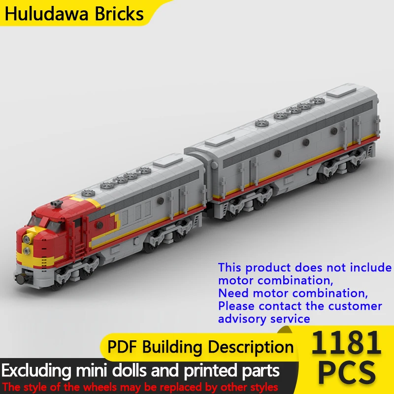 

City Car Model MOC Building Bricks F7 Classic Diesel Locomotive Modular Technology Gifts Holiday Assemble Children Toys Suit
