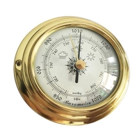 97QC 4 PCS/set 4 inches Wall Mounted Marine Barometer for Weather Station Perspective Round Dial Brass for Case for Shell Du