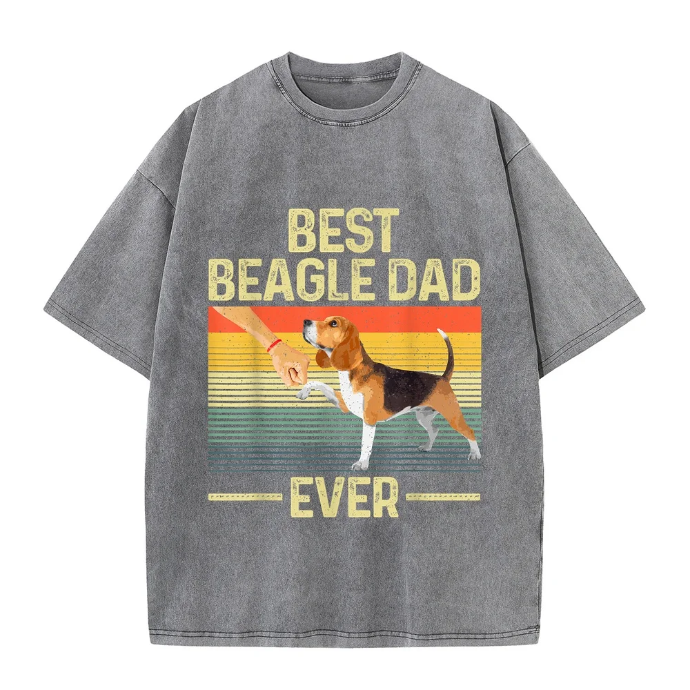 Best Beagle Design For Men Dad Hound Dog Breed Lover T-Shirt 한국인 Summer Daily Wear Printed Tee Short Sleeve Casual Round Neck