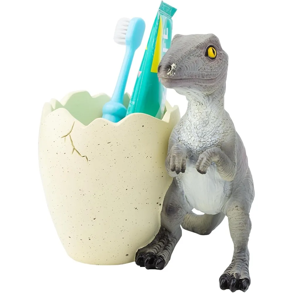 

Держатель для детских зубных щеток «Динозавр», органайзер для зубных щеток для ванной комнаты — прочный держатель для зубных щеток «Динозавр» из смолы — легко чистится — Din