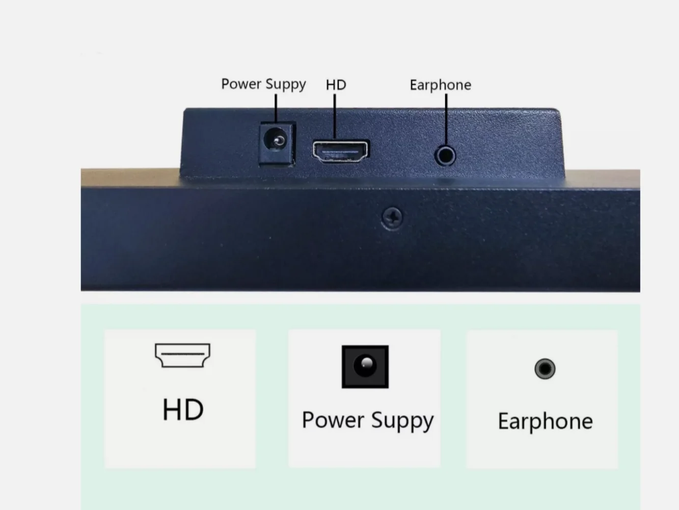 Monitor LCD de 10,3 polegadas 1920x720 IPS tela LCD entrada HDMI caixa de metal