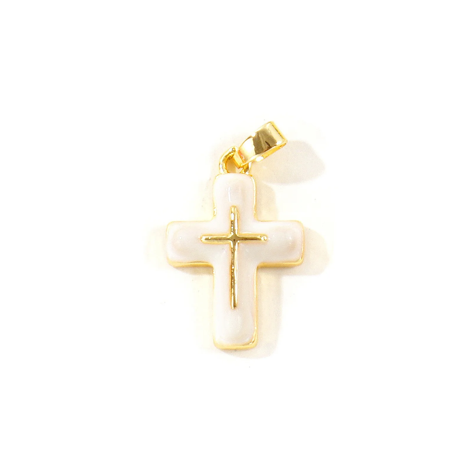 2 Stück religiöse Kreuzanhänger, mehrfarbige Zirkonia, 18K vergoldetes Messing, Anhänger für DIY-Halsketten-Schmuckherstellung, Großhandel – Detail 4