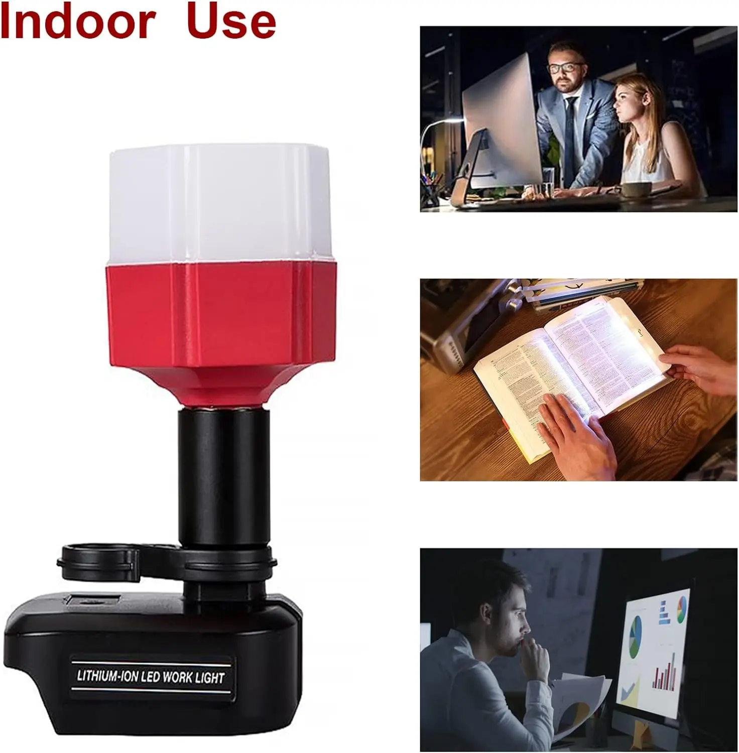 Светодиодный фонарь для Milwaukee, 1200 лм, 12 Вт, 18-20 в, литий-ионный аккумулятор, аварийное освещение