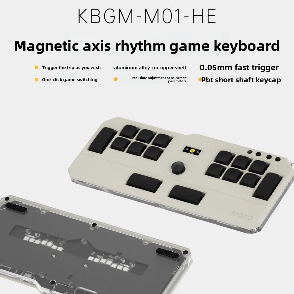 DOIO KBGM-M01-HE Magnetic Keyboard Adjustable Actuation Rapid Trigger RT 0.005mm Low Latency Hot Swap Aluminum Gamer Keyboard