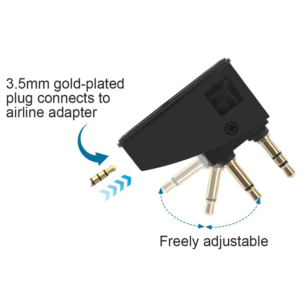 BVBV Flight Headphone Adapter 3.5 Mono Plug to 2X3.5 Plugs Compatible with QC45 QC35 QC3 QC25 QC20 Headphone Airline Adapter
