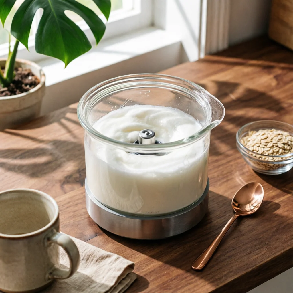 Hot and Cold Milk Frother Transparent Glass Automatic Milk Frother Countertop Appliance Heated