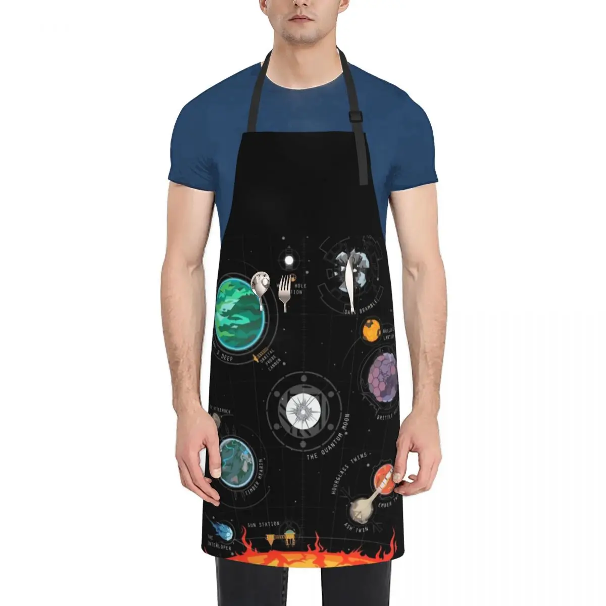 

Outer Wilds System Apron Chef Uniform For Men For Woman Kitchen accessories Waterproof Kitchen Woman Apron