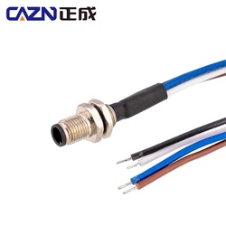 Hot sales M5 Circular Connectors Male Female M5 Device Connector 3 4 Pins Front Mount Rear Fastened Socket With Cable