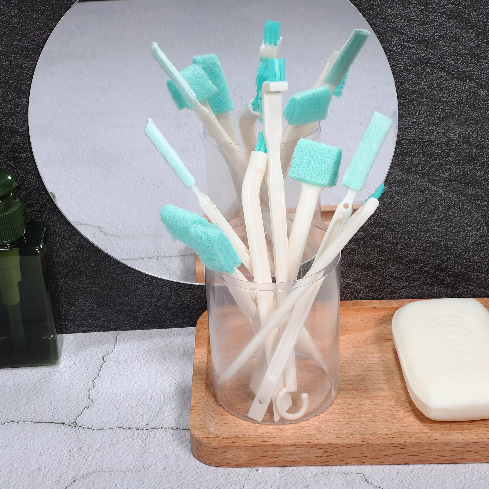 

1Set Cleaning Brush Set for Household Use with Sturdy Bristles and Ergonomic Handle Ideal for Grooves Crevices Grout Shower