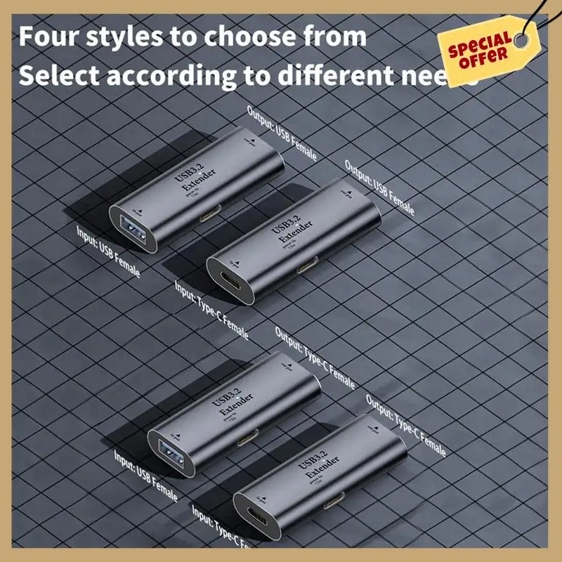 Adaptador USB C a USB C, extensor de amplificador de señal de 5Gbps 15W, convertidor USB C hembra a USB C hembra para ordenador portátil, cámara-WMAN