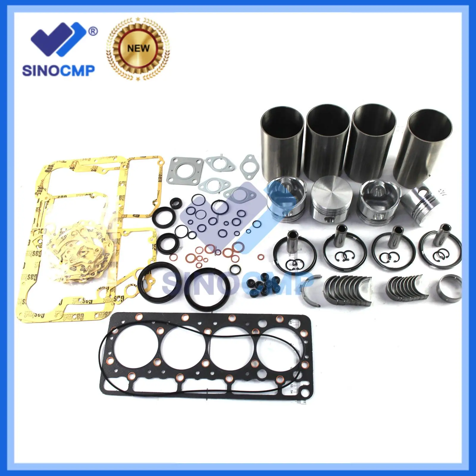 SINOCMP V1200 Engine Rebuild Kit for Kubota B2150 B9200 Tractor Piston Liner Bearing Set