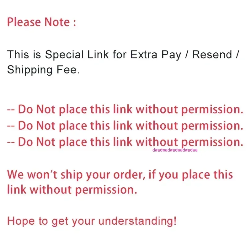 الرابط الخاص للدفع الإضافي/الإعادة الإرسال/رسوم الشحن-لا تضع هذا الرابط دون إذن