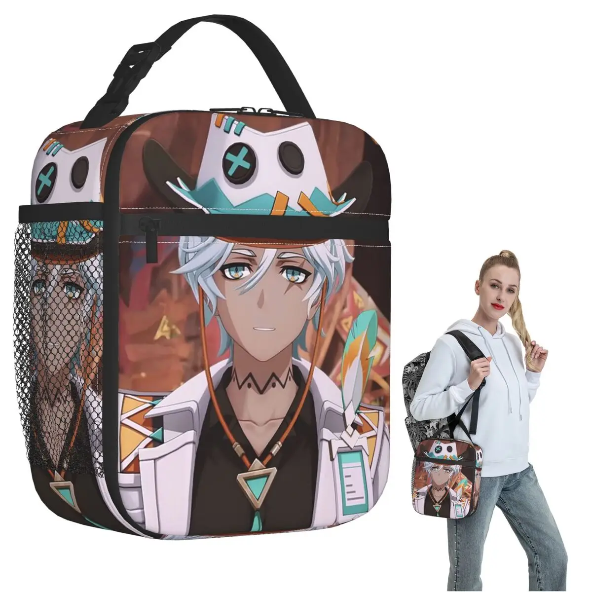 Ifa Anime Game Genshin Impact Insulated Lunch Bag for Women Kids Portable Food Boxes Thermal Lunch Box Tote