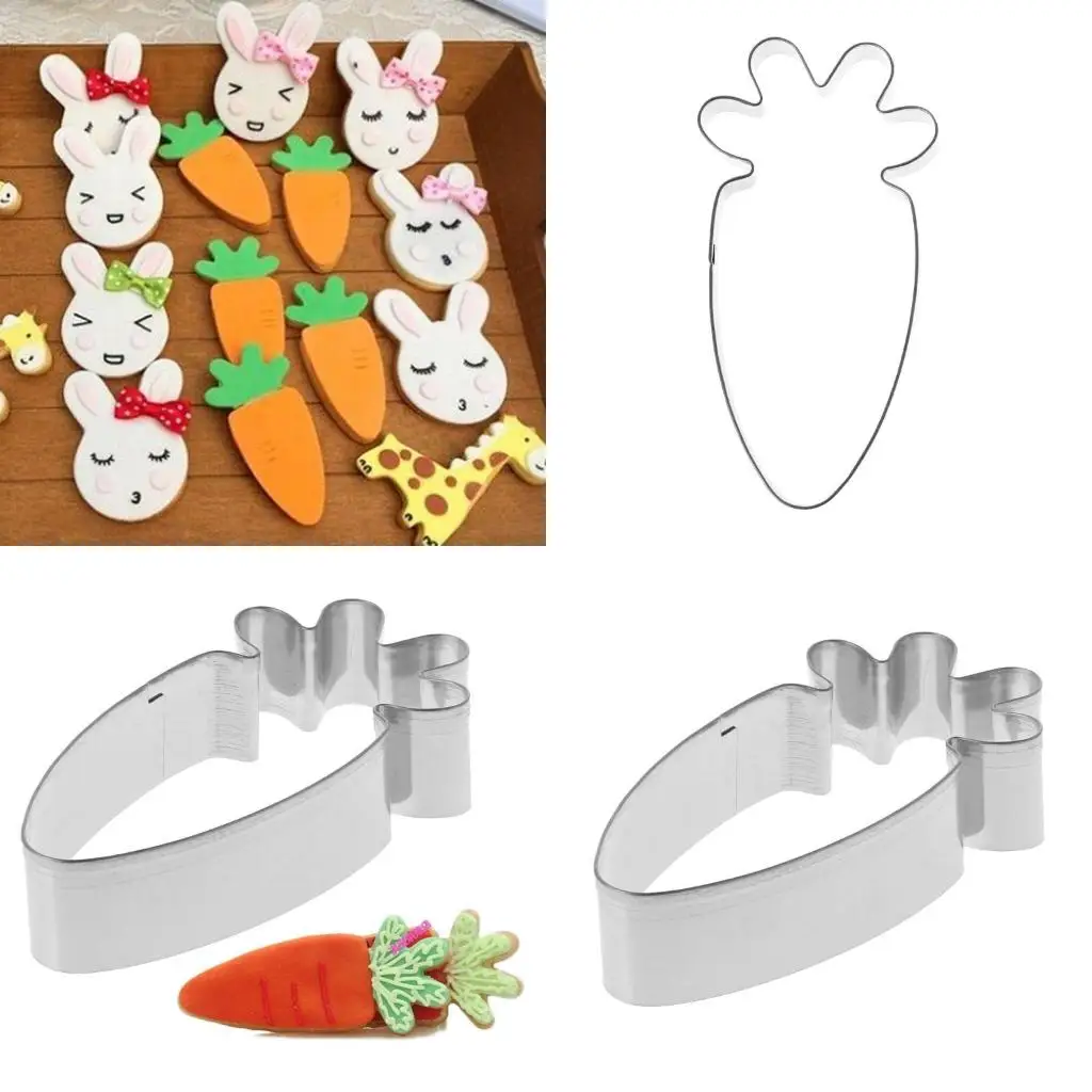 

Easter Carrot Stainless Steel Cookie Cutter Biscuit Pastry Cake Decor Baking Fon high quality