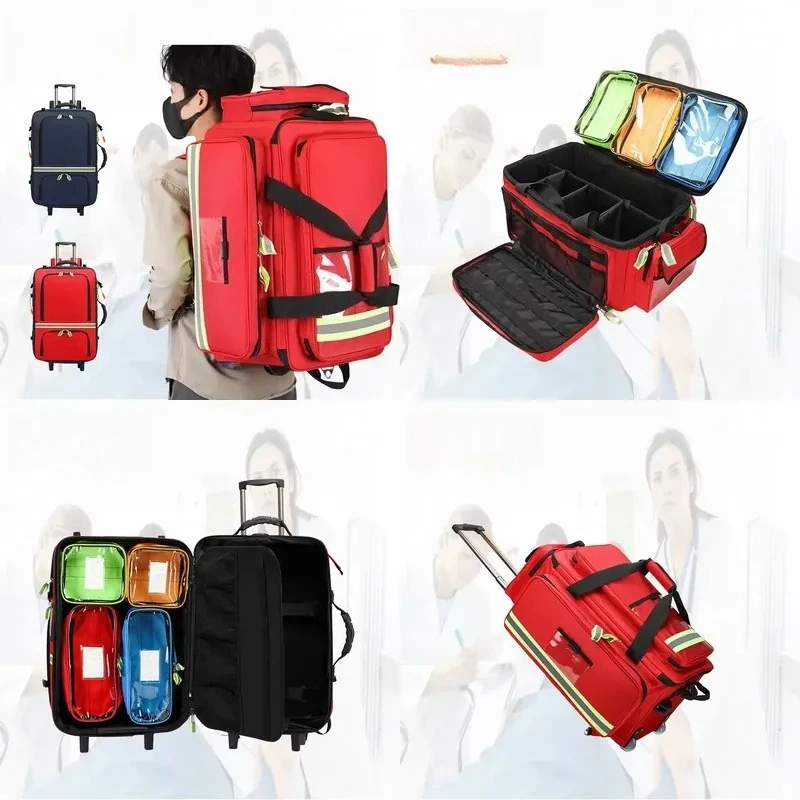 Large Capacity Trolley Emergency Kit Portable Emergency Box Sampling and Testing of China Health Trolley Backpack