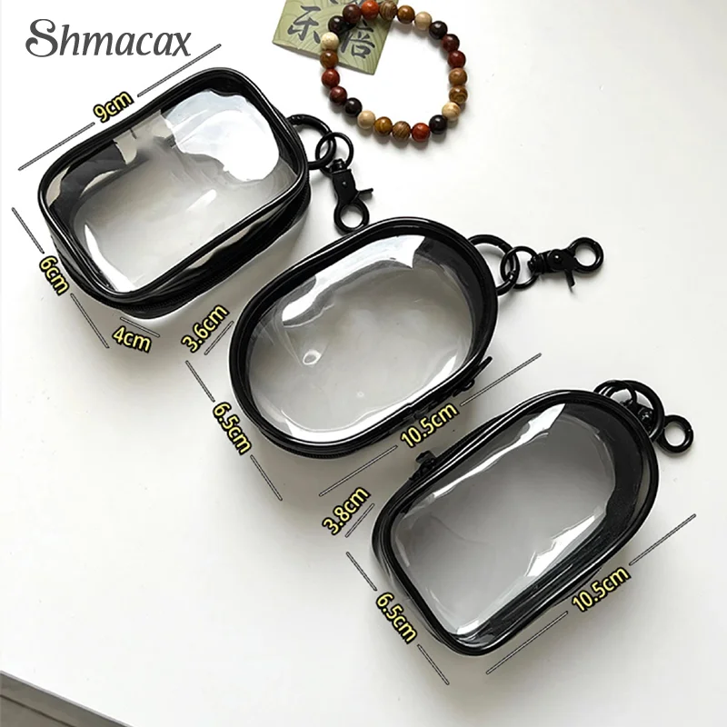 1Pc Jewelry Organizer Transparent Storage Box Pouch Mystery Box Plastic Box Cute Doll Bag With Keychain Dustproof Case