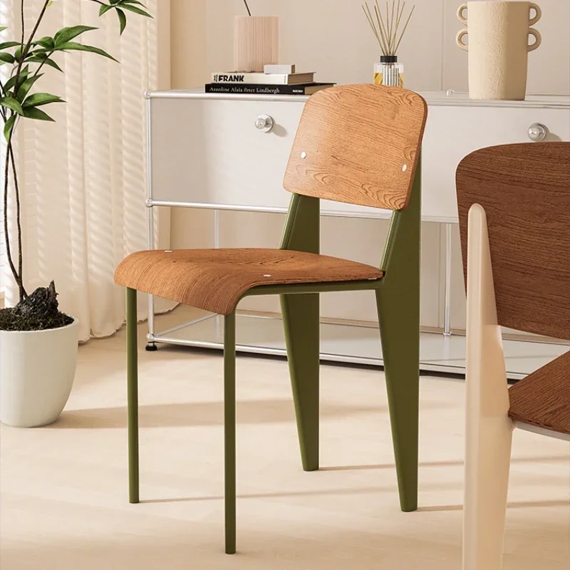 American Retro Solid Wood Dining Chair Nordic Fashion Cream Style Vintage Backrest Chair Original Design Leisure Chair Bench