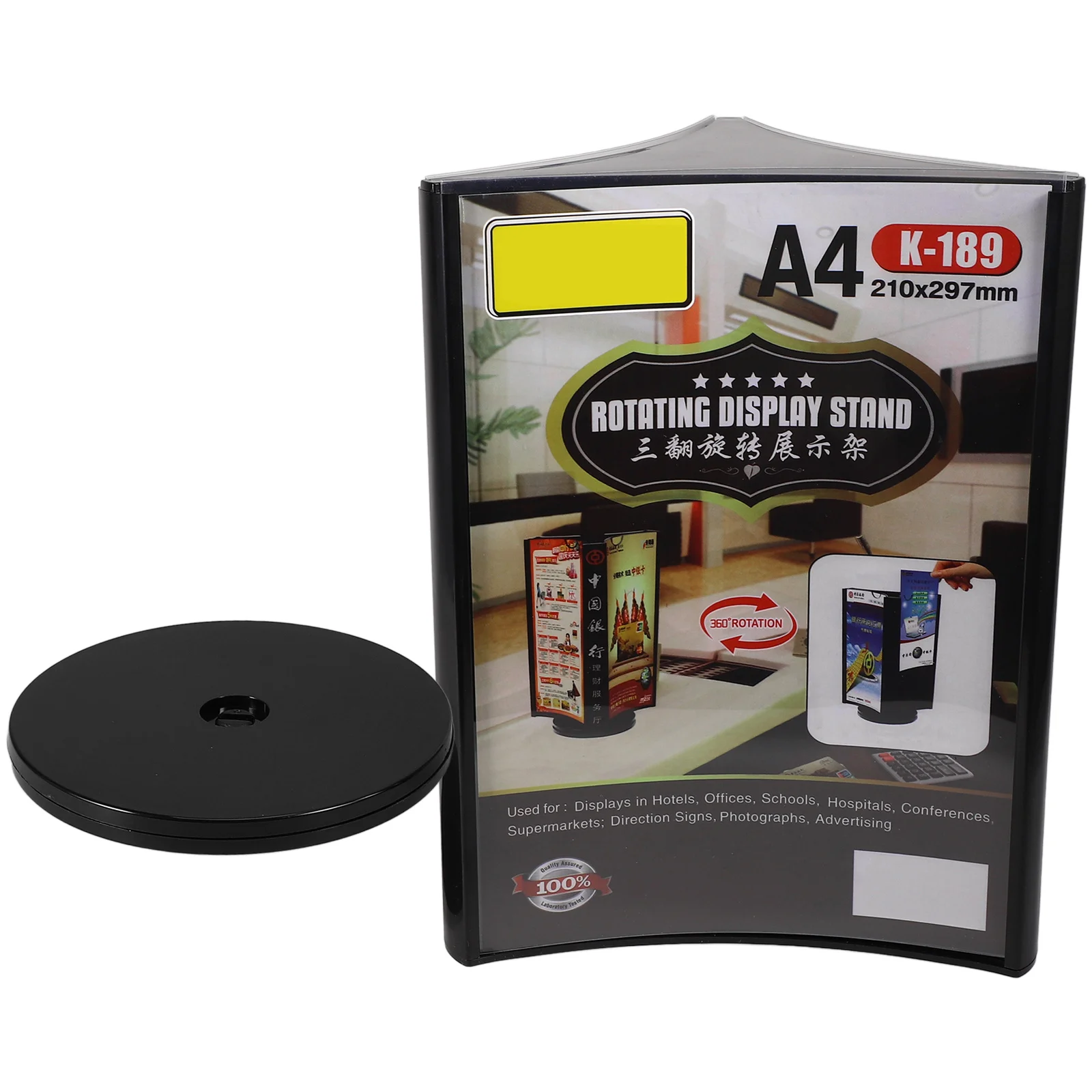 Rotary Multi-Side Acrylic Menu Holder Stable Desktop Sign Holder for Menu Price Advertising Display in Restaurant Shop