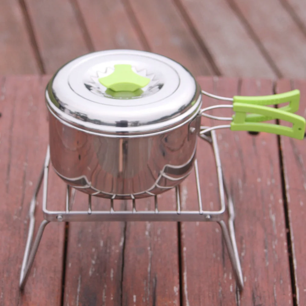 

1Pcs Portable Outdoor Cookware Camping Pot Stainless Steel Compact Lightweight Pan with Lid for Camping Backpacking Hiking
