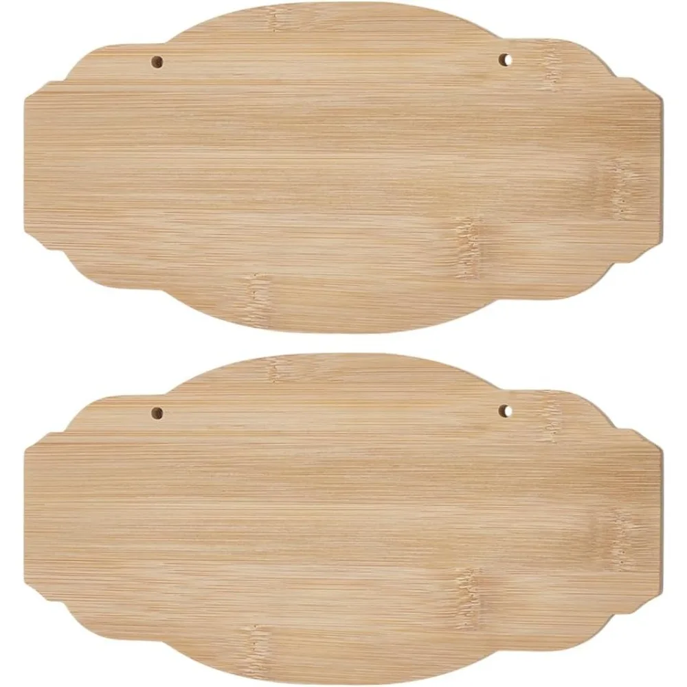 

2 Pcs Wooden Sign Blank Unfinished Wooden Door Hanger Sign with Hole for Shop Home DIY Craft Decoration Oval4.88×9.84 Inch