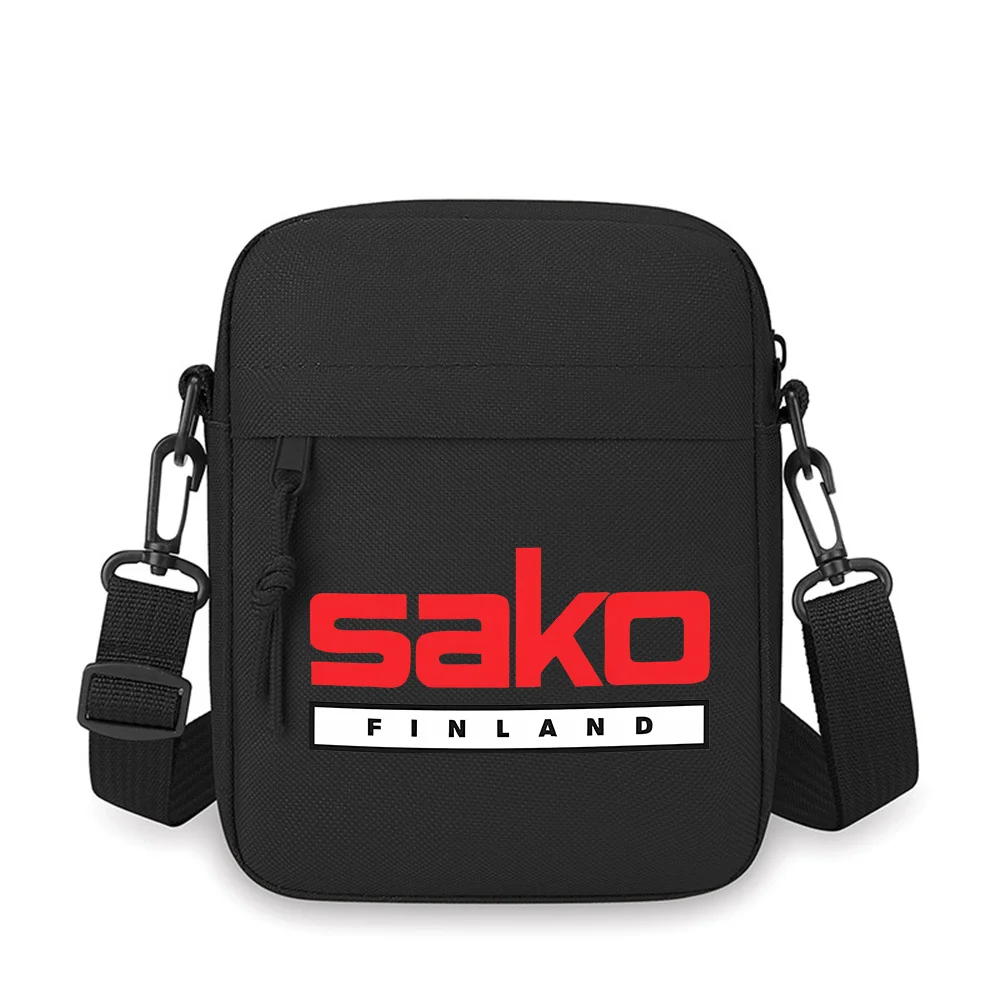 

Red block letter SAKO FINLAND Men Crossbody Bag Single Shoulder Women Cartoon Anime Film Printing Design Unisex
