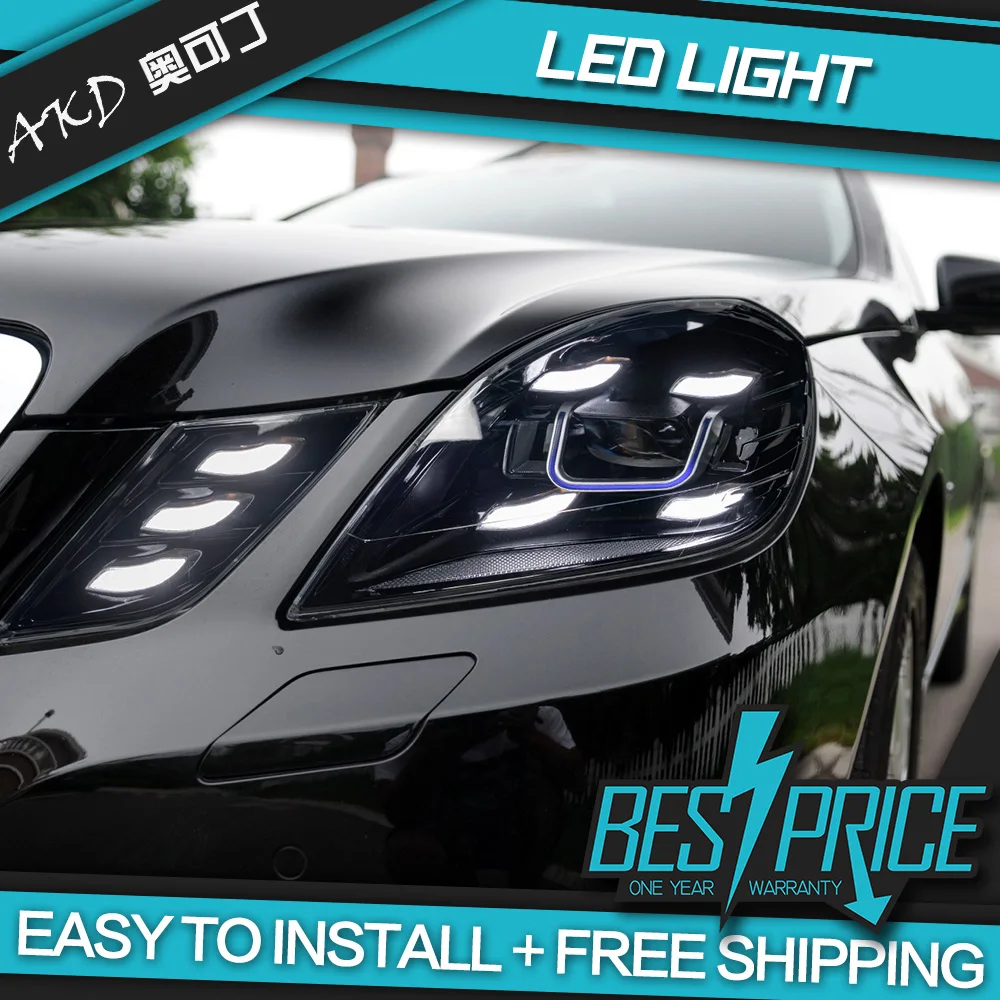 AKD Car Styling Head Lamp for W212 Headlights 2009-2013 E200 E300 E260 Foco Head Lights Full LED DRL  Auto Accessories